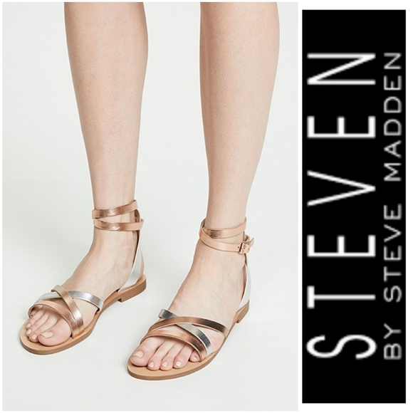 Steve Madden Shoes - Pretty Steven Steve Madden Metallic Leather Sandal
